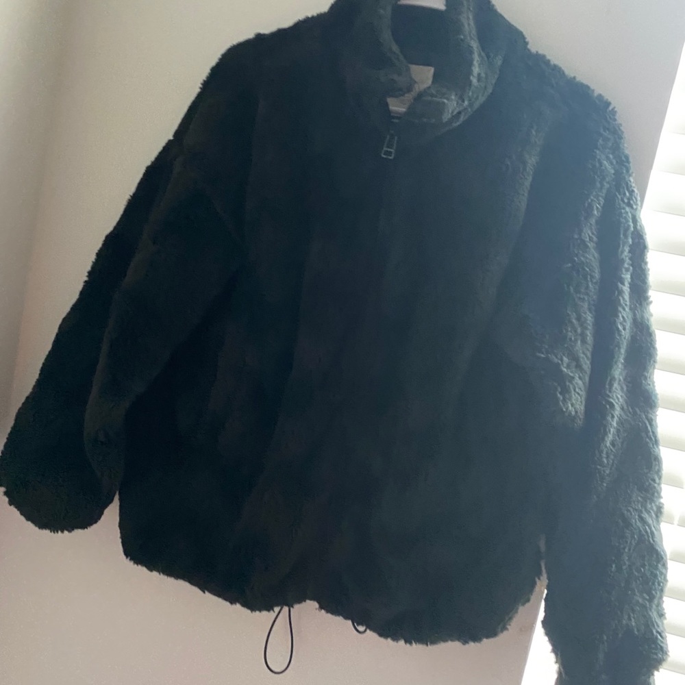 Urban Outfitters Black Sherpa Coat